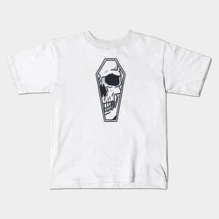 Death Skull Coffin Illustration Kids T-Shirt